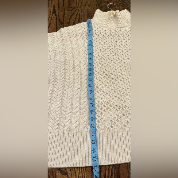 AYR Ivory Le Square Kable Knit Mock Neck Sweater Size Small 100% wool fisherman - Picture 8 of 10